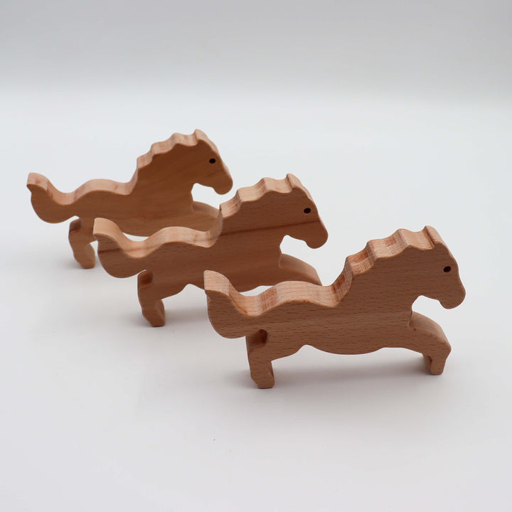 Wooden Acrobatic Horse Trio|Rustic Wood Acrobat Horse Set|Perfect Gift for Horse Lovers|Waldorf Animal Toys|Educational and Fun for Kids