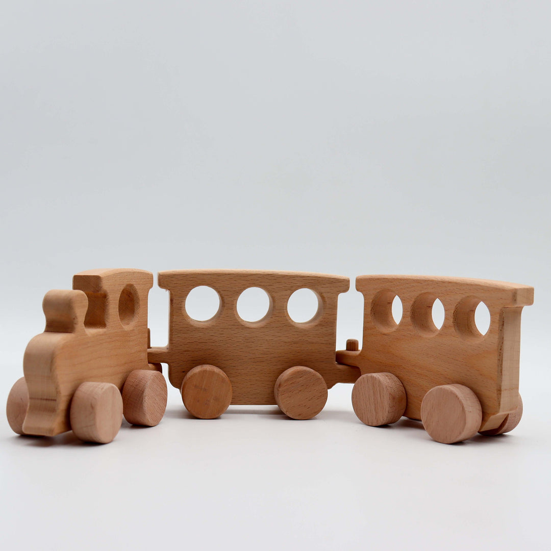 Natural Wood Train Set|Montessori-Inspired Train Set|Adventurous Wooden Train Set|Nursery Decor|Train Enthusiast Gift|Eco-Friendly Kids Toy