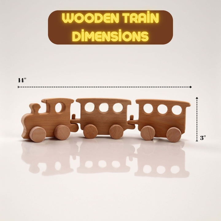 Natural Wood Train Set|Montessori-Inspired Train Set|Adventurous Wooden Train Set|Nursery Decor|Train Enthusiast Gift|Eco-Friendly Kids Toy