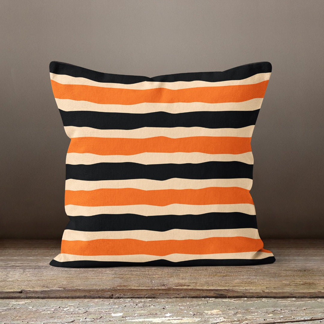 Trick or Treat Cushion Case|Happy Halloween Pillow Case|Plaid Pillow Cover|Striped Halloween Throw Pillowtop|Geometric Scary Pillowcase