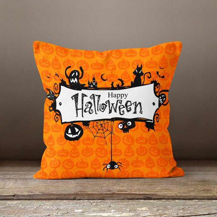 Trick or Treat Cushion Case|Happy Halloween Pillow Case|Plaid Pillow Cover|Striped Halloween Throw Pillowtop|Geometric Scary Pillowcase