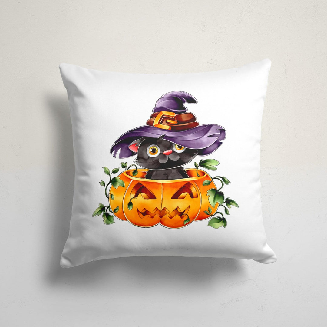 Happy Halloween Throw Pillow Case|Black Cat Cushion Case|Carved Pumpkin Sofa Pillow Cover|Full Moon Fall Pillowcase|Trick or Treat Decor