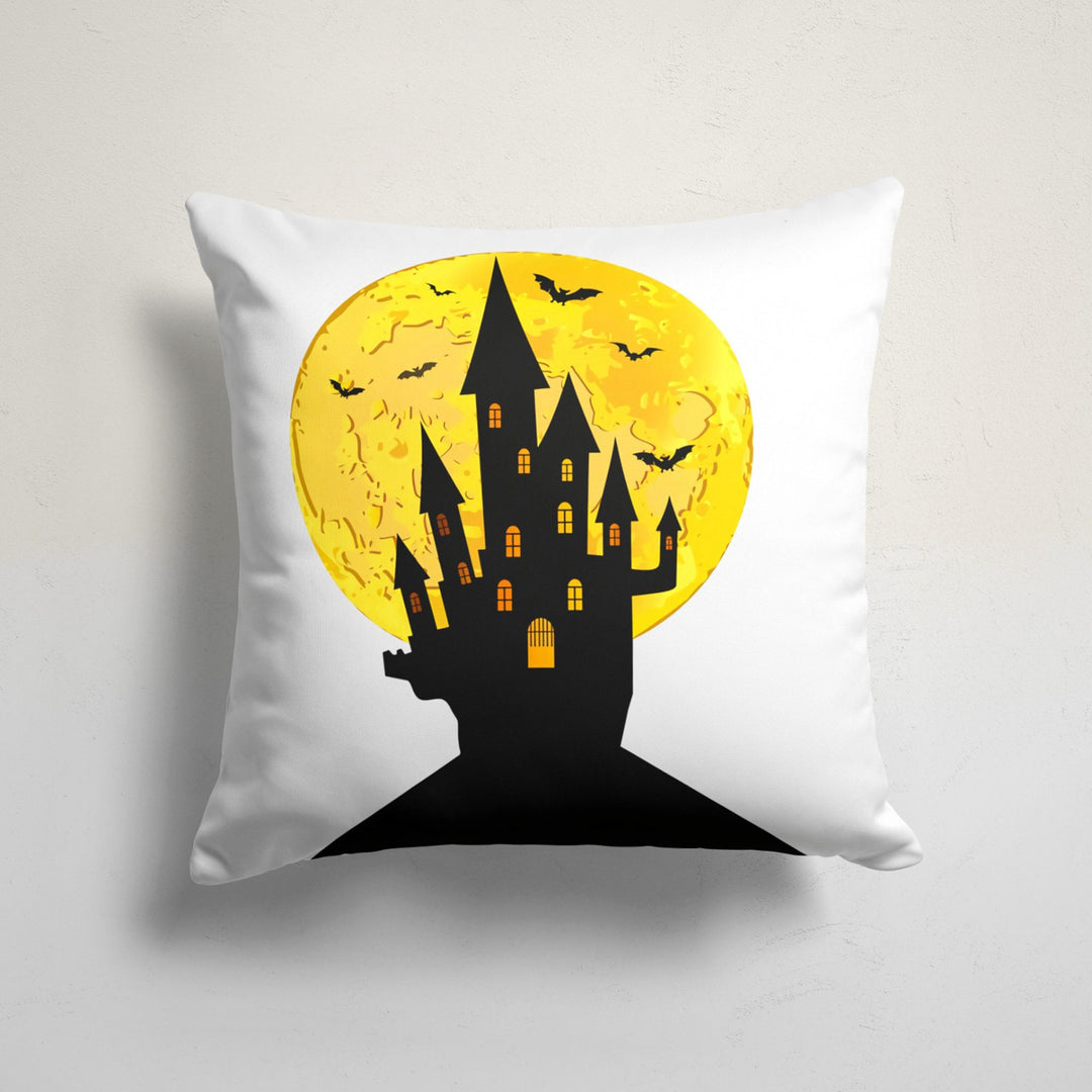 Halloween Pillow Case|Fall Trend Bat Pillowcase|Ghost Cushion Case|Carved Pumpkin Throw Pillow Top|Haunted House Print Autumn Cushion Case