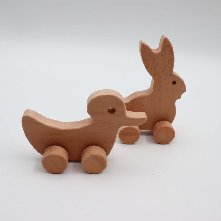 Wooden Duck and Rabbit Toy Set|Charming Handmade Wood Toy|Safe and Durable Kids Toys|Natural Nursery Decor|Perfect Gift for Kids