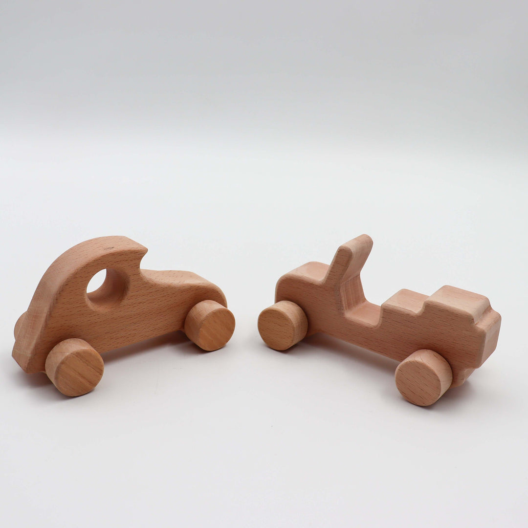 Wooden Car and Motorcycle Toy Set|Charming Wood Car-Motorbike Toy Bundle|Natural Wood Toy For Toddlers|Baby Shower Gift|Wood Nursery Decor