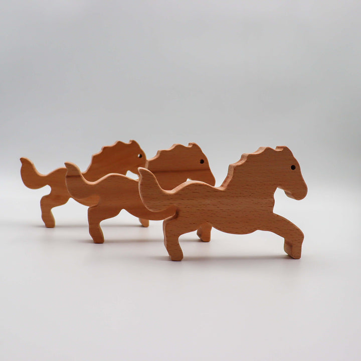 Wooden Acrobatic Horse Trio|Rustic Wood Acrobat Horse Set|Perfect Gift for Horse Lovers|Waldorf Animal Toys|Educational and Fun for Kids