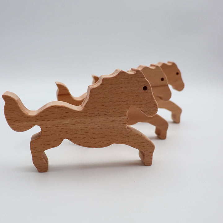 Wooden Acrobatic Horse Trio|Rustic Wood Acrobat Horse Set|Perfect Gift for Horse Lovers|Waldorf Animal Toys|Educational and Fun for Kids