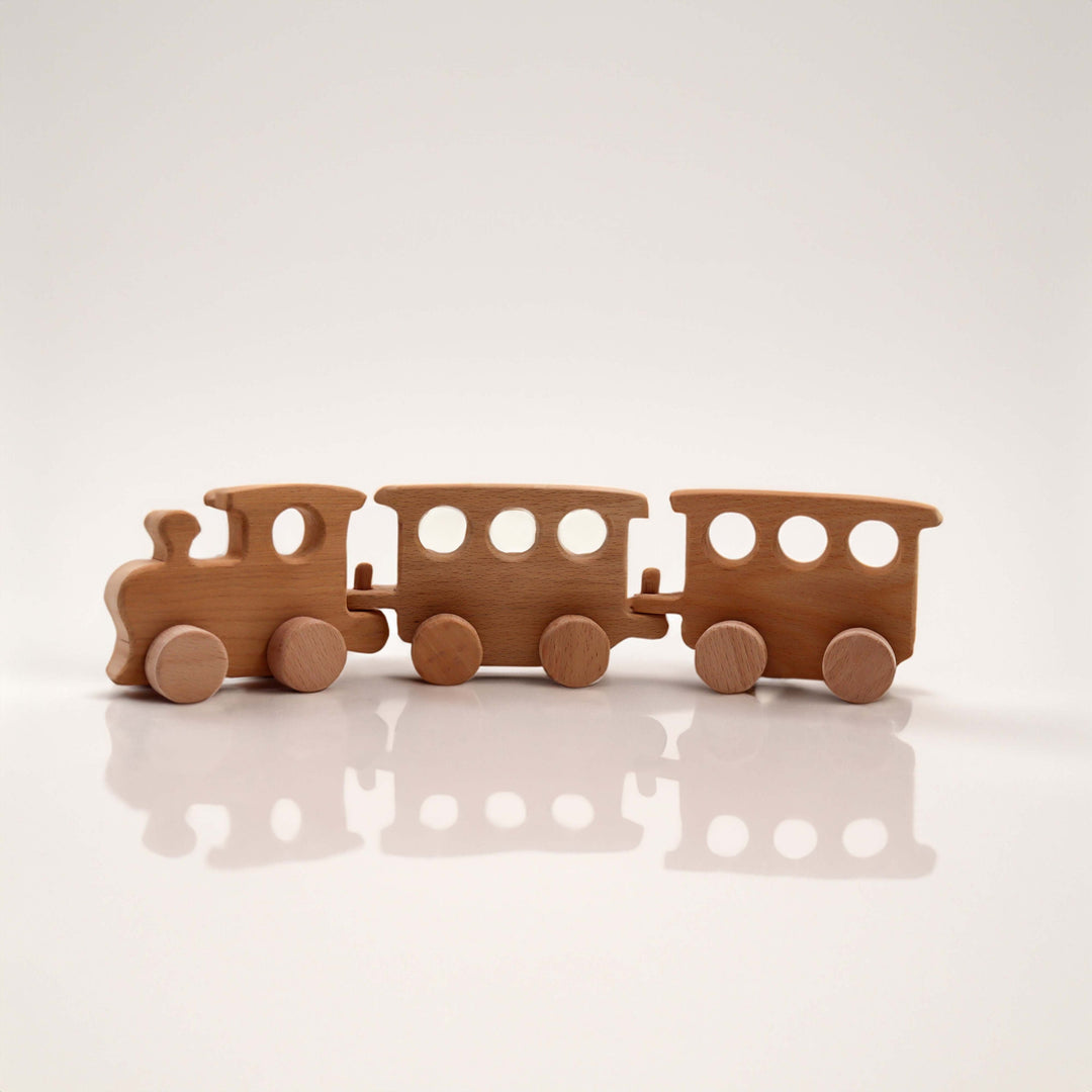 Natural Wood Train Set|Montessori-Inspired Train Set|Adventurous Wooden Train Set|Nursery Decor|Train Enthusiast Gift|Eco-Friendly Kids Toy