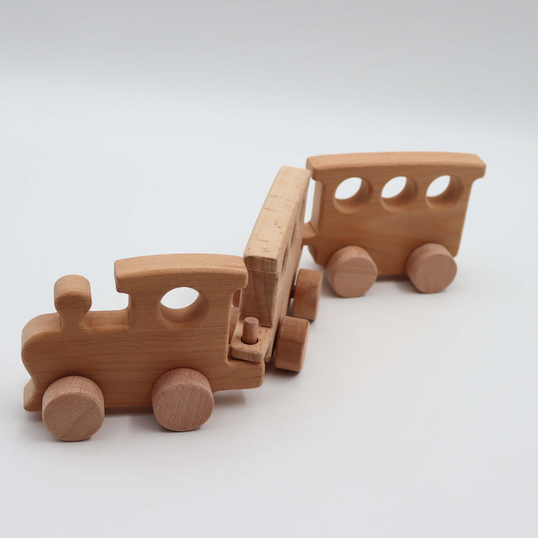 Natural Wood Train Set|Montessori-Inspired Train Set|Adventurous Wooden Train Set|Nursery Decor|Train Enthusiast Gift|Eco-Friendly Kids Toy