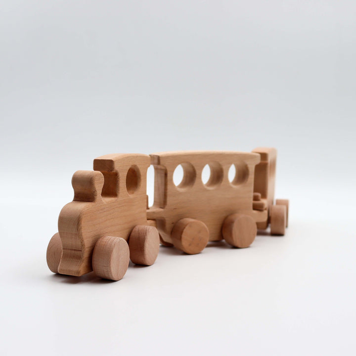 Natural Wood Train Set|Montessori-Inspired Train Set|Adventurous Wooden Train Set|Nursery Decor|Train Enthusiast Gift|Eco-Friendly Kids Toy