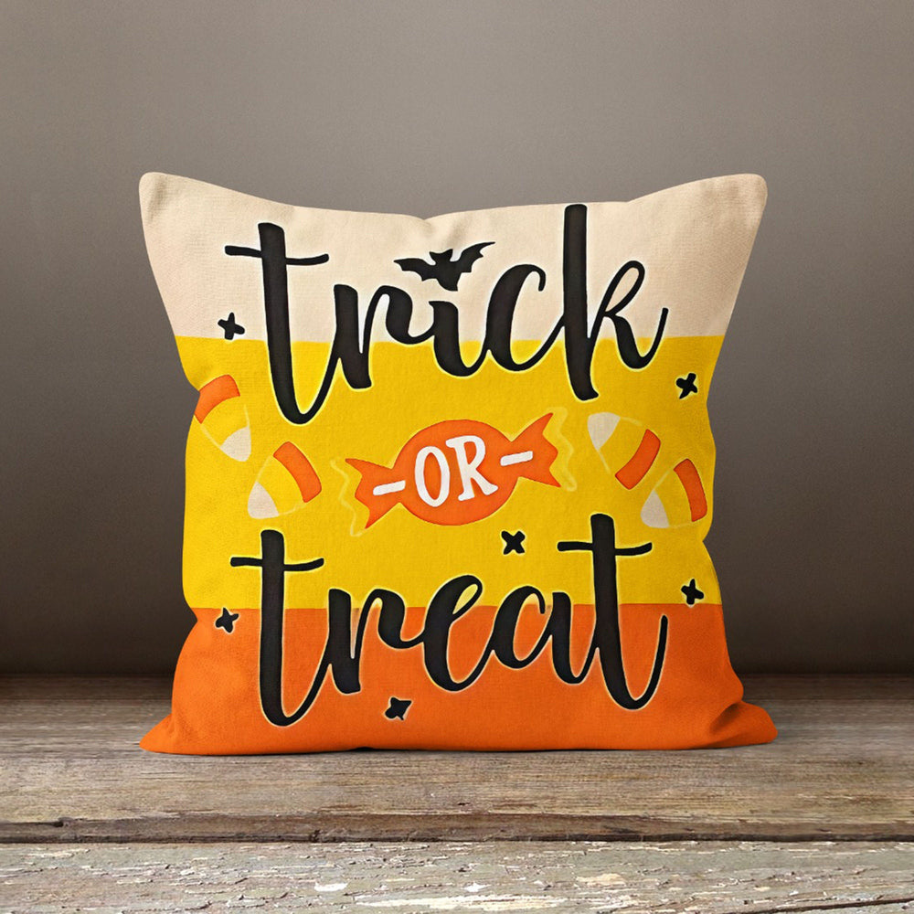 Trick or Treat Cushion Case|Happy Halloween Pillow Case|Plaid Pillow Cover|Striped Halloween Throw Pillowtop|Geometric Scary Pillowcase