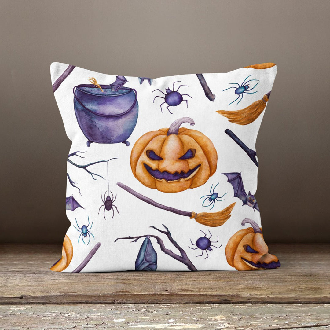 Halloween Pillow Case|Scary Skull Cushion Case|Fall Trend Cat Pillowcase|Autumn Cushion Case|Pumpkin Throw Pillowtop|Trick or Treat Decor