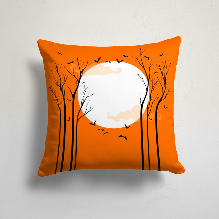 Halloween Pillow Case|Skull Cushion Case|Fall Trend Bat Pillowcase|Carved Pumpkin Throw Pillow Top|Full Moon Print Autumn Cushion Case