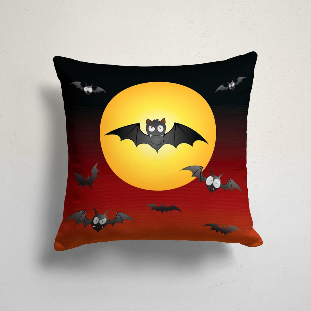 Happy Halloween Couch Pillow Case|Spider Web Print Cushion Case|Fall Trend Bat Pillow Cover|Haunted House Trick or Treat Outdoor Cushion