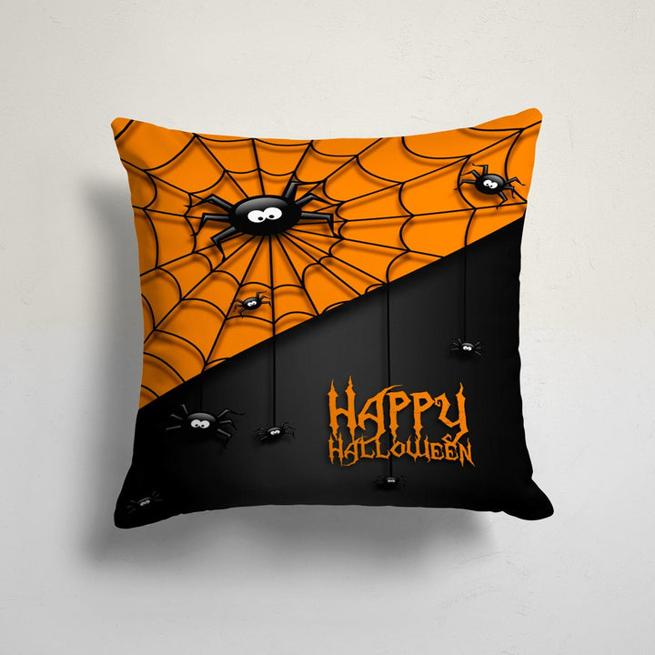 Happy Halloween Couch Pillow Case|Spider Web Print Cushion Case|Fall Trend Bat Pillow Cover|Haunted House Trick or Treat Outdoor Cushion