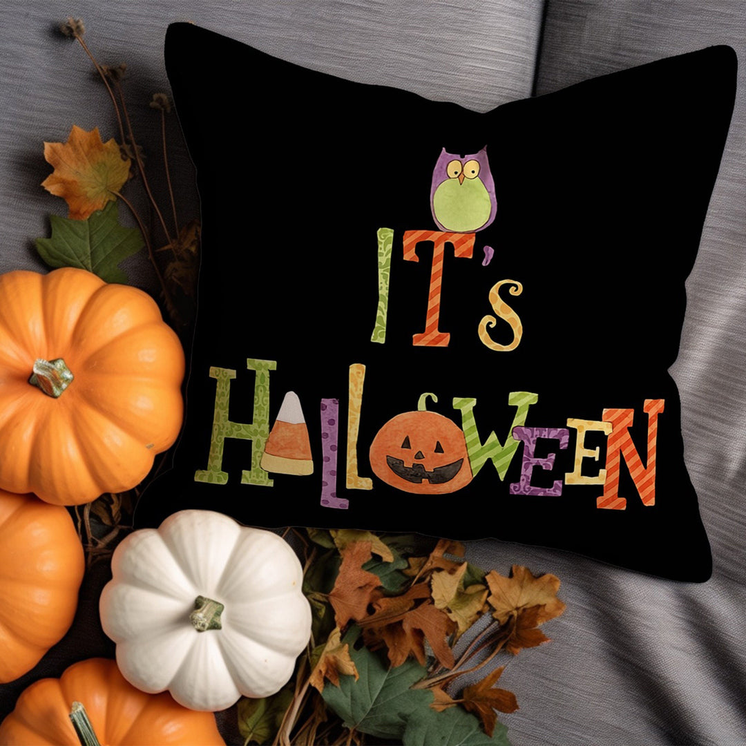 Trick or Treat Pillowcase|Halloween Cushion Cover|Lets Get Spooky Cushion Case|Carved Pumpkin Throw Pillowtop|Skull Pillow Cover