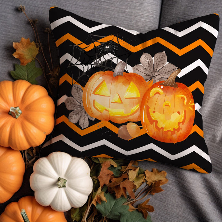 Trick or Treat Pillowcase|Halloween Cushion Cover|Lets Get Spooky Cushion Case|Carved Pumpkin Throw Pillowtop|Skull Pillow Cover