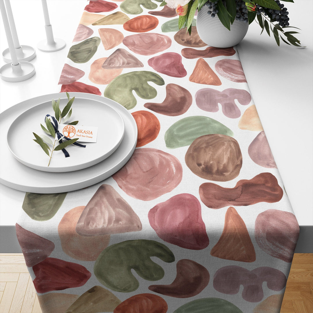 Autumn Table Topper|Fall Table Setting|Abstract Table Runner|Sunflower Table Top|Pumpkin Kitchen Decor|Cozy Tablecloth|Autumn Table Dressing