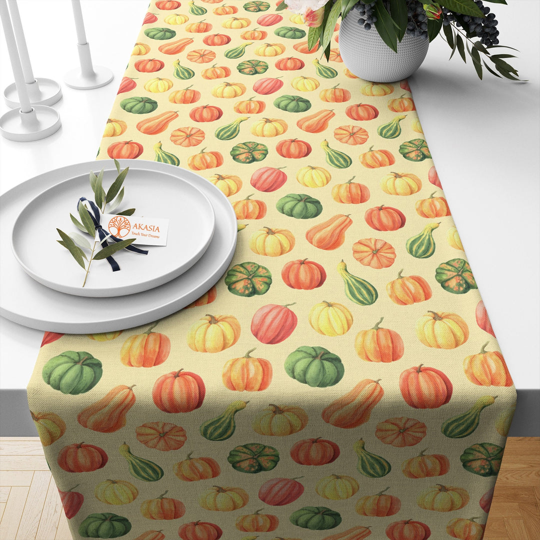 Autumn Table Topper|Fall Table Setting|Abstract Table Runner|Sunflower Table Top|Pumpkin Kitchen Decor|Cozy Tablecloth|Autumn Table Dressing