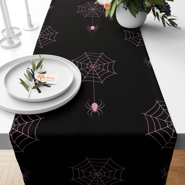 Spooky Table Topper|Bat Table Dressing|Boo Table Runner|Spider Table Setting|Creep Kitchen Decor|Halloween Tablecloth|Melting Rose Table Top