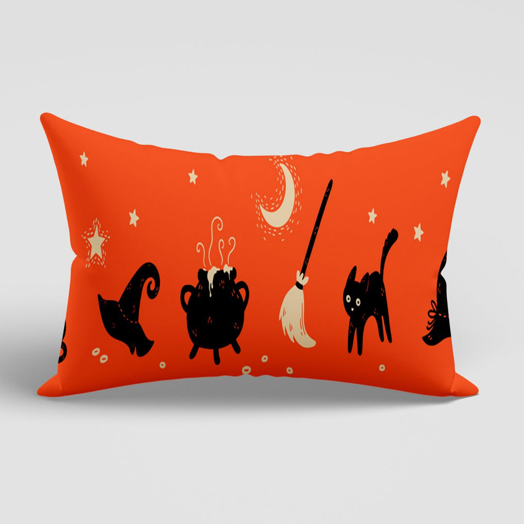 Halloween Cushion Case|Fall Trend Lumbar Pillowcase|Happy Halloween Party Decor|Gothic Rectangle Pillow Cover|Trick or Treat Cushion Cover