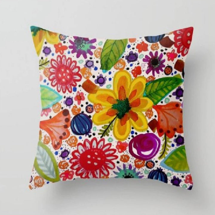 Colorful Floral Pillow Case|Summer Trend Cushion Cover|Decorative Pillow Sham|Boho Bedding Decor|Housewarming Cushion Case|Throw Pillow Top