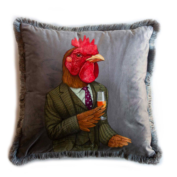 Royal Animal Pillow Cover|Frilly Rabbit, Cockerel Cushion Case|Pet Costume Pillowcase|Throw Pillow Cover|Animal Portrait Cushion Case