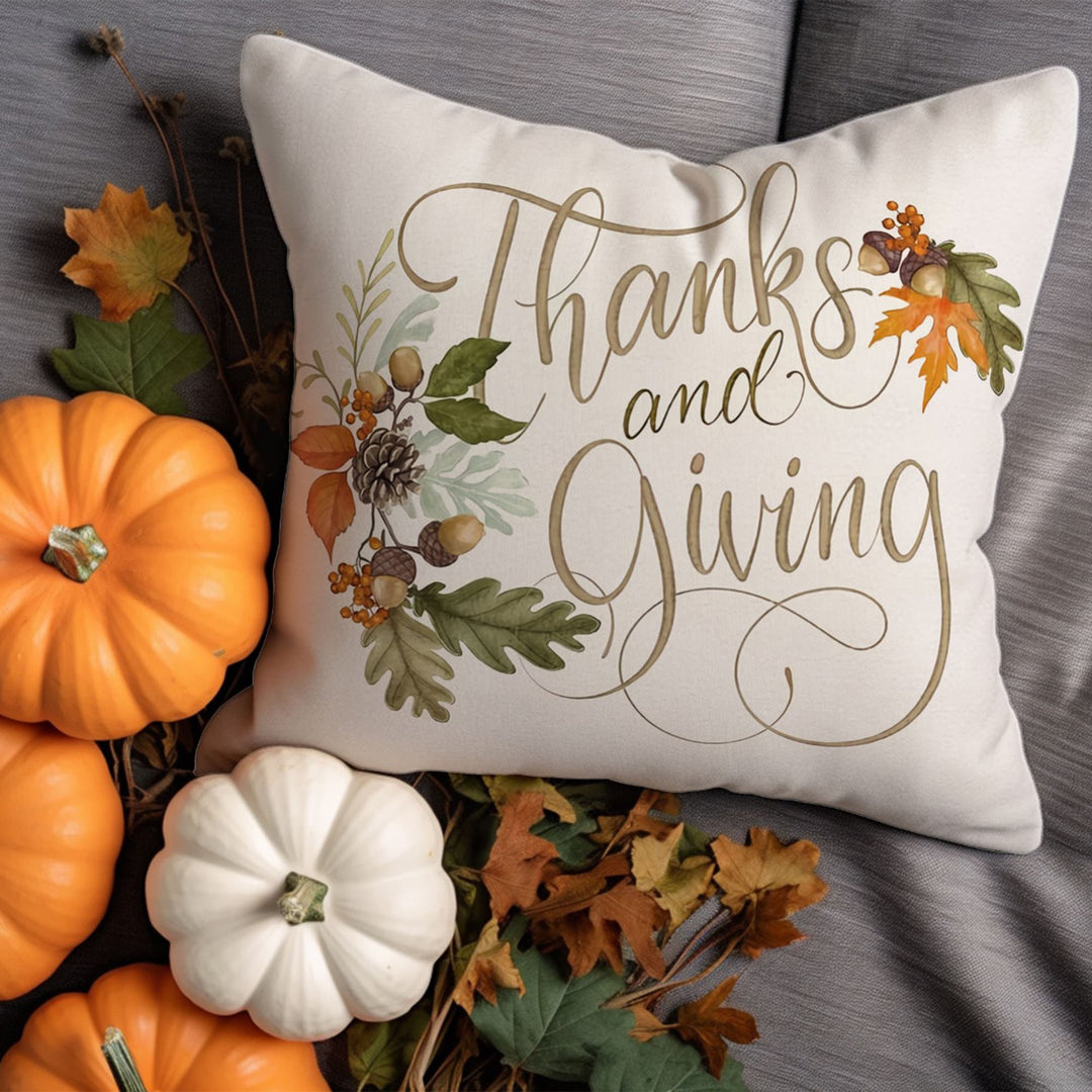 Thanksgiving Pillow Case|Pumpkin Pillowcase|Reindeer Pillow Cover|Fall Cushion Case|Comfy Cushion Cover|Leaf Throw Pillowtop|Autumn Pillow