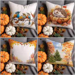 Red Vintage Pumpkin Pick Up Truck Pillow Cover - Fall / Autumn Pillow