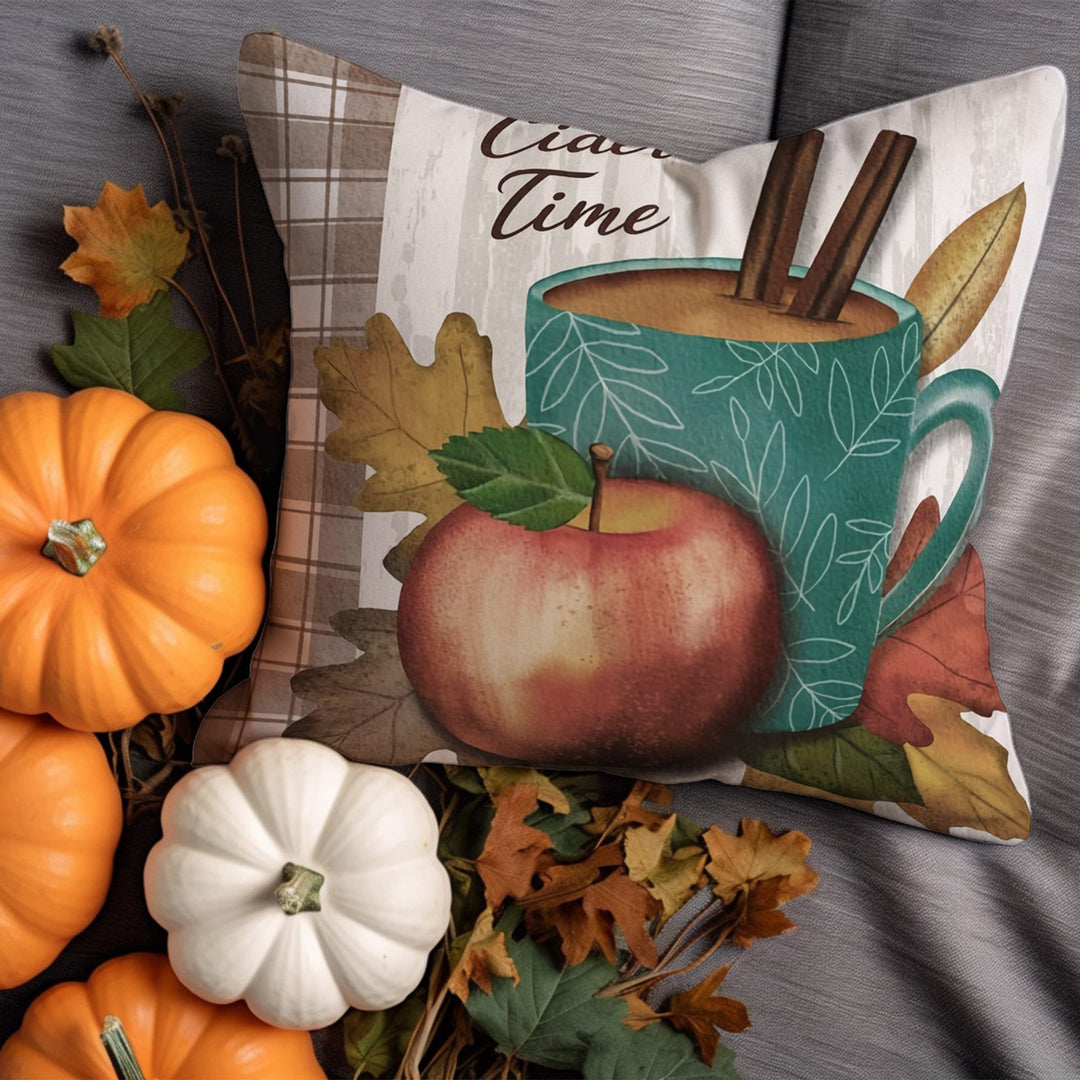 Autumn Cushion Case|Coffee Cushion Cover|Fall In Love Pillow Cover|Happy Harvest Throw Pillowtop|Boho Pillowcase|Leaf Pillow Case