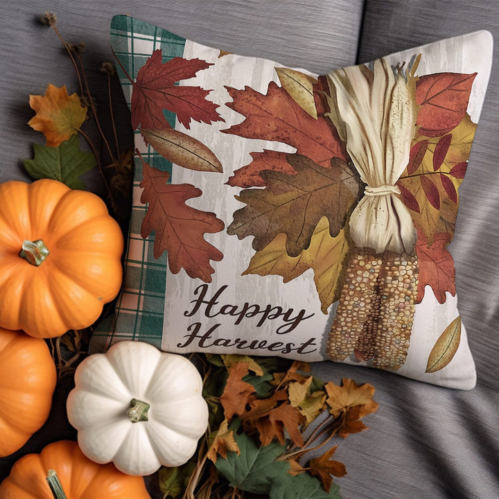 Autumn Cushion Case|Coffee Cushion Cover|Fall In Love Pillow Cover|Happy Harvest Throw Pillowtop|Boho Pillowcase|Leaf Pillow Case