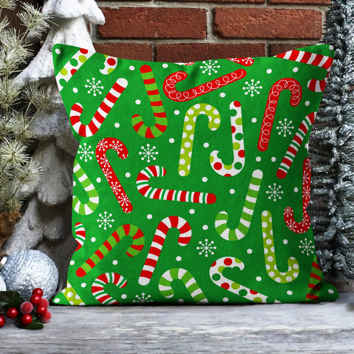 Gnome Print Pillowcase|Candy Cane Throw Pillow Cover|Winter Sofa Pillow Sham|Merry Xmas Home Decor|Gift Box Cushion Case|Dwarf Santa Pillow