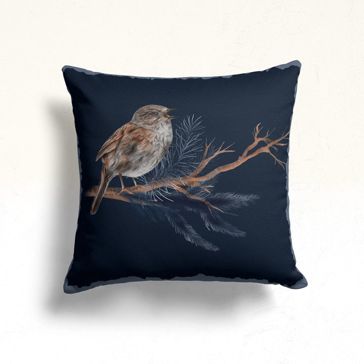 Winter Throw Pillow Sham|Tree Branch Outdoor Cushion Cover|Bird Print Decor|Squirrel Pillowtop|Farmhouse Sofa Pillow Sham|Animal Pillowcase