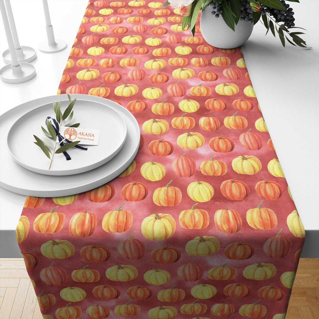 Autumn Table Topper|Fall Table Setting|Abstract Table Runner|Sunflower Table Top|Pumpkin Kitchen Decor|Cozy Tablecloth|Autumn Table Dressing