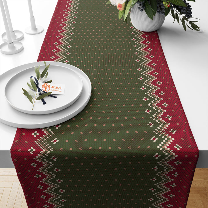 Christmas Table Dressing|Pixel Art Table Runner|Xmas Deer Table Top|Pine Tree Table Setting|Snowflake Tablecloth|Winter Kitchen Decor