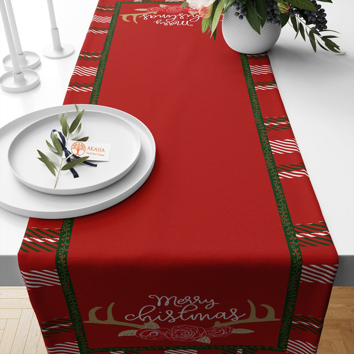 Happy New Year Table Cover|Red Green Table Runner|Merry Xmas Table Sheet|Chic Table Decor|Winter Kitchen Decor|Snowflake Tablecloth