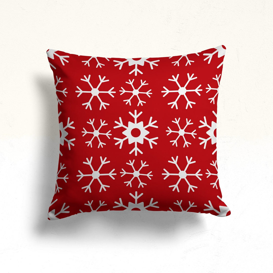 Plaid Design Winter Pillow Case|Festive Throw Pillowtop|Checkered Porch Cushion Case|Geometric Home Decor|Snowflake Xmas Pillow Cover