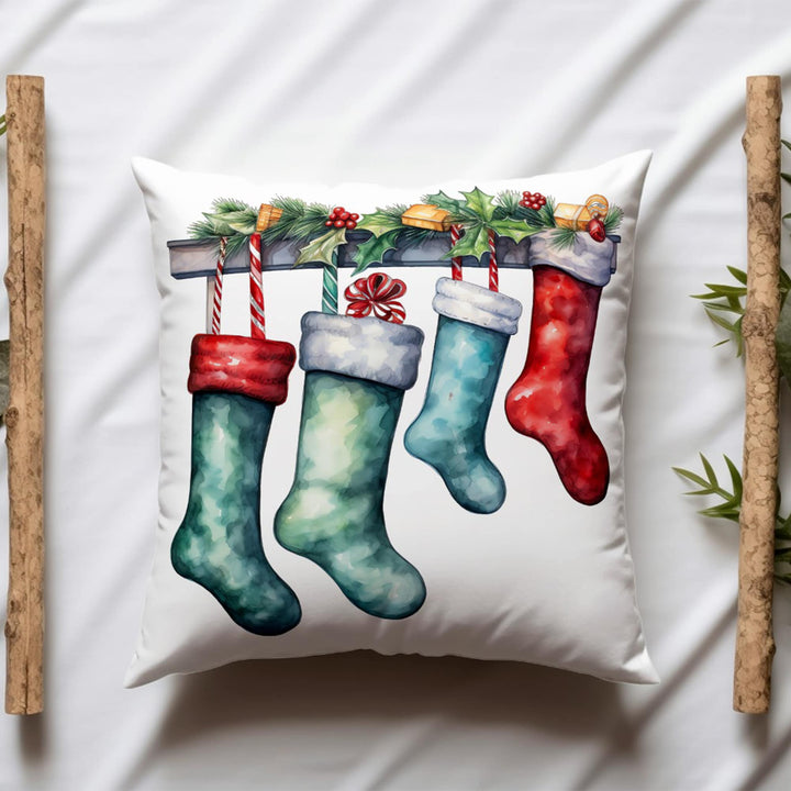 Merry Christmas Throw Pillowtop|Xmas Stocking Home Decor|Socks Sofa Cushion Case|Floral Pillow Cover|Xmas Ornament Winter Pillow Case