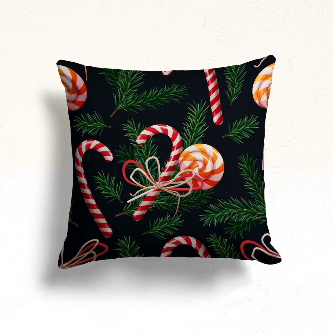 Christmas Throw Pillowtop|Red Flower Pillow Cover|Xmas Red Berry Winter Pillow Case|Candy Cane House Sofa Cushion Case|Farmhouse Pillowtop