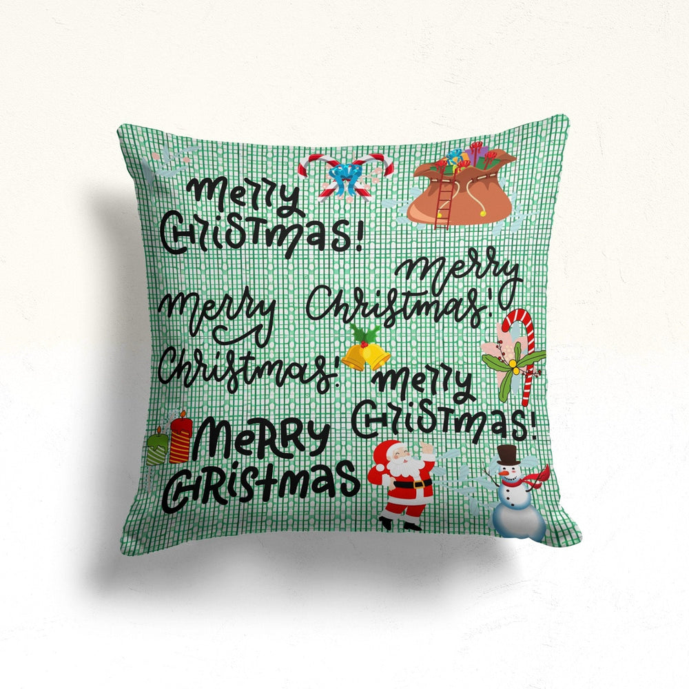 Merry Christmas Winter Pillow Case|Mouse Throw Pillowtop|Santa Clause Xmas Pillow Cover|Snowman Sofa Cushion Case|Farmhouse Pillowtop