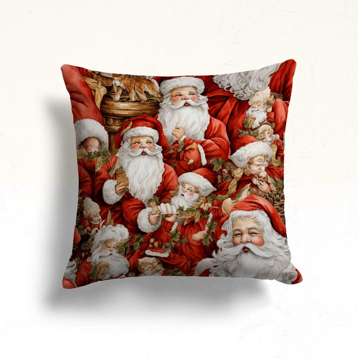 Santa Claus Outdoor Cushion Case|Father Christmas Sofa Cushion Case|Xmas Decoration Throw Pillowcase|Pine Tree Pillow Cover|Winter Pillow