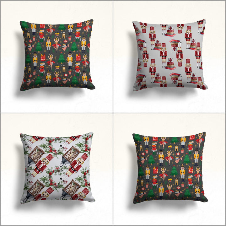 Xmas Decoration Sofa Cushion Case|Nutcracker Pillow Cover|Dancing Girl Outdoor Cushion Case|Xmas Tree Throw Pillowcase|Winter Porch Pillow