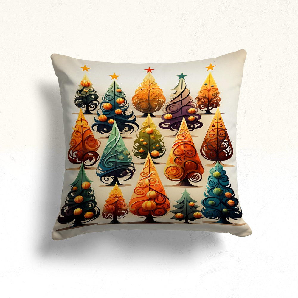 Xmas Tree Pillow Cover|Pine Tree Porch Cushion Case|Gift Box Sofa Pillow Case|Winter Couch Cushion Cover|Christmas Throw Pillowcase