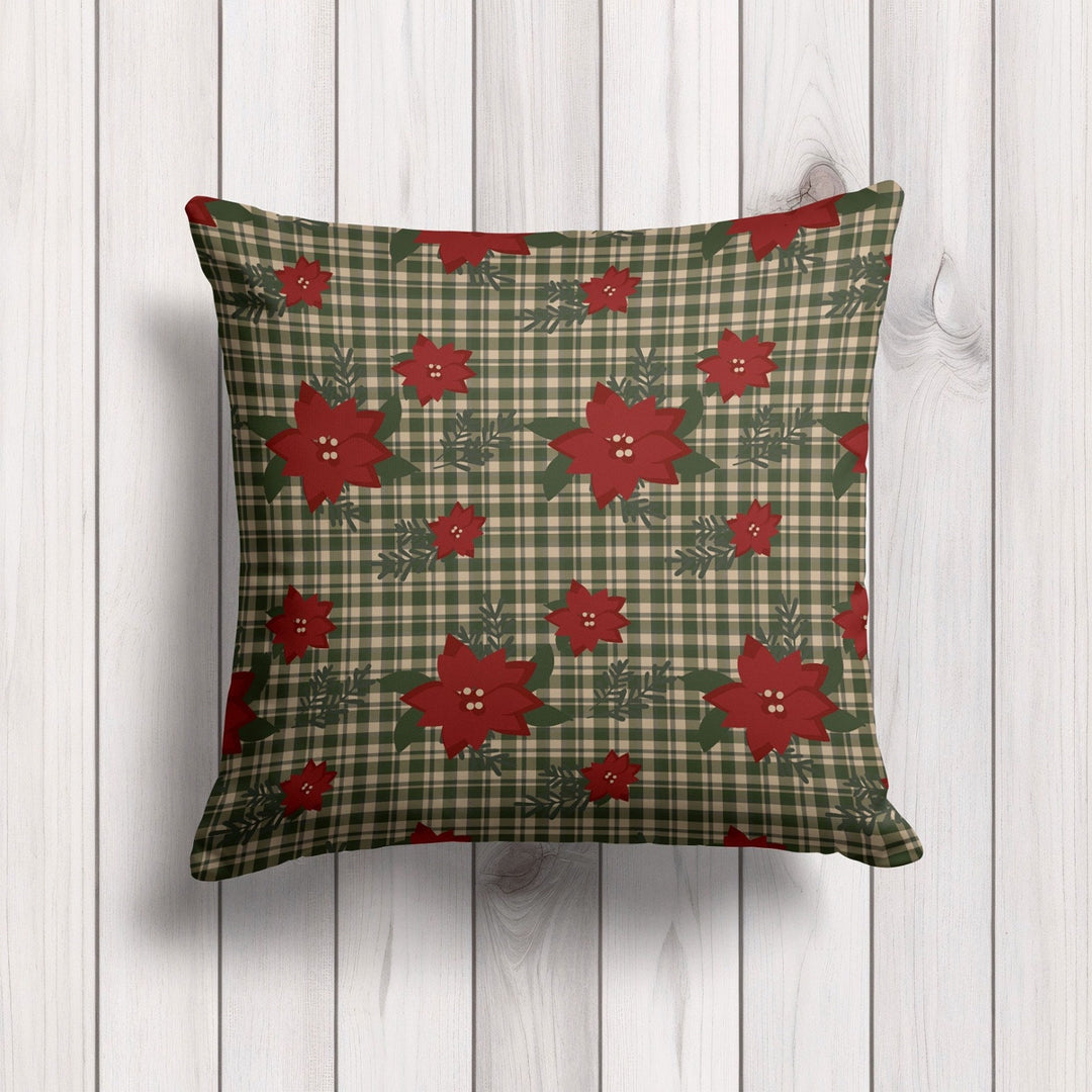 Winter Pillow Cover|Polkadot Outdoor Cushion Case|Plaid Cushion Cover|Reindeer Home Decor|Christmas Pillowcase|Xmas Flower Throw Pillow Case