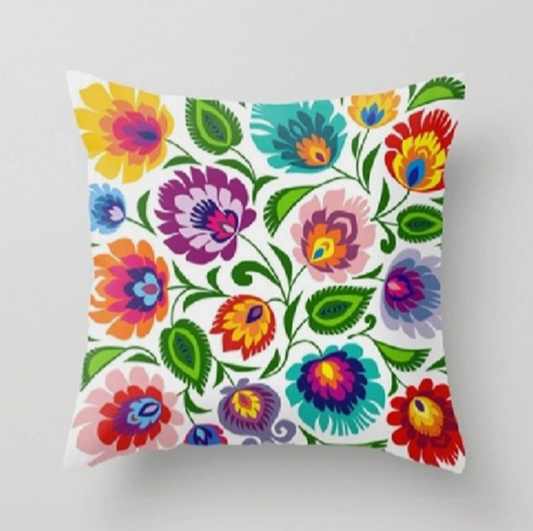 Colorful Floral Pillow Case|Summer Trend Cushion Cover|Decorative Pillow Sham|Boho Bedding Decor|Housewarming Cushion Case|Throw Pillow Top