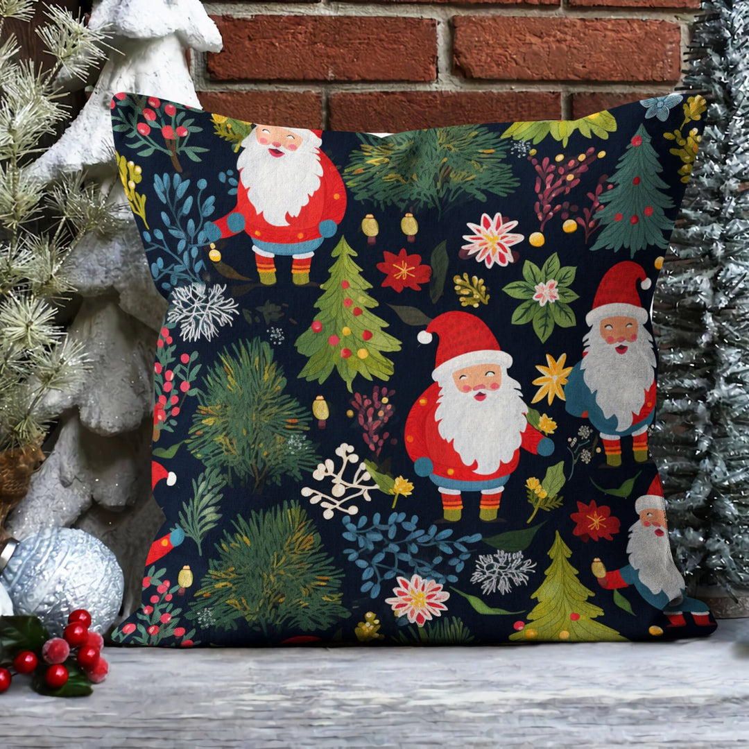 Merry Xmas Sofa Pillow Case|Santa Claus Throw Pillow Cover|Check Pine Tree Outdoor Pillowcase|Have a Holly Jolly Christmas Cushion Case