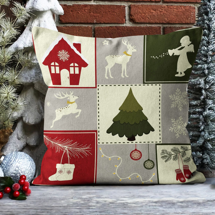 Winter Cushion Cover|Let Is Snow Home Decor|Snowman Outdoor Pillowcase|Snowflake Sofa Pillow Sham|Merry Xmas Throw Pillow Case