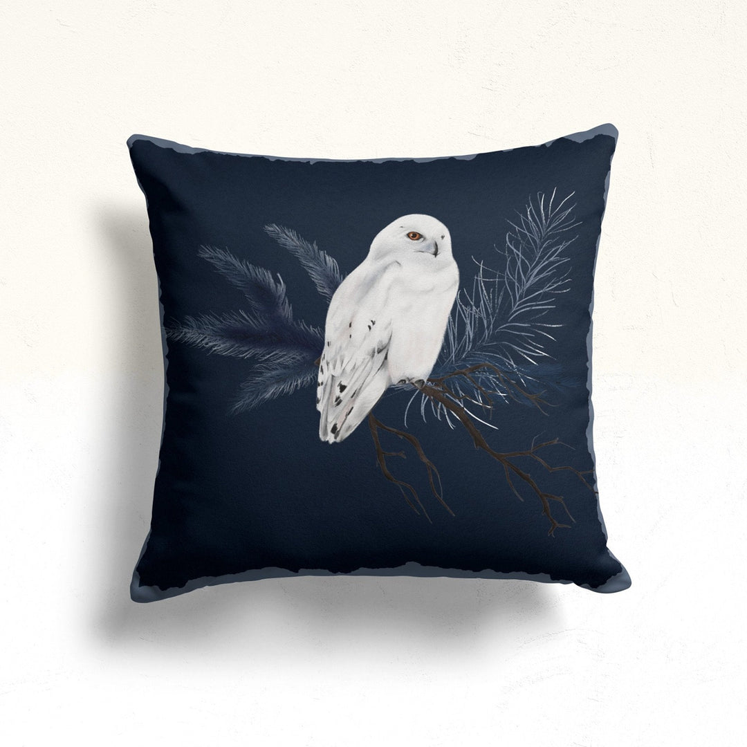 Winter Throw Pillow Sham|Tree Branch Outdoor Cushion Cover|Bird Print Decor|Squirrel Pillowtop|Farmhouse Sofa Pillow Sham|Animal Pillowcase