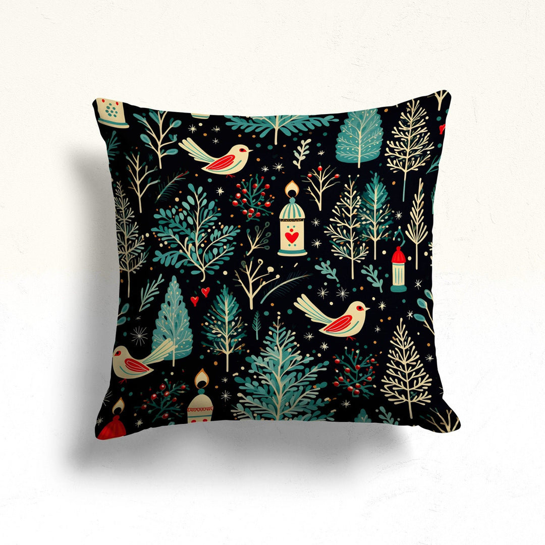 Winter Trend Cushion Case|Bird Sofa Pillow Case|Pine Tree Pillow Cover|Xmas Glove Throw Pillowtop|Flower Outdoor Pillowcase