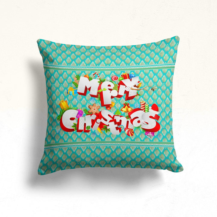 Merry Xmas Sofa Cushion Case|Winter Throw Pillowcase|Christmas Pillow Cover|Candy Cane Outdoor Cushion Case|Poinsettia Print Pillow Top